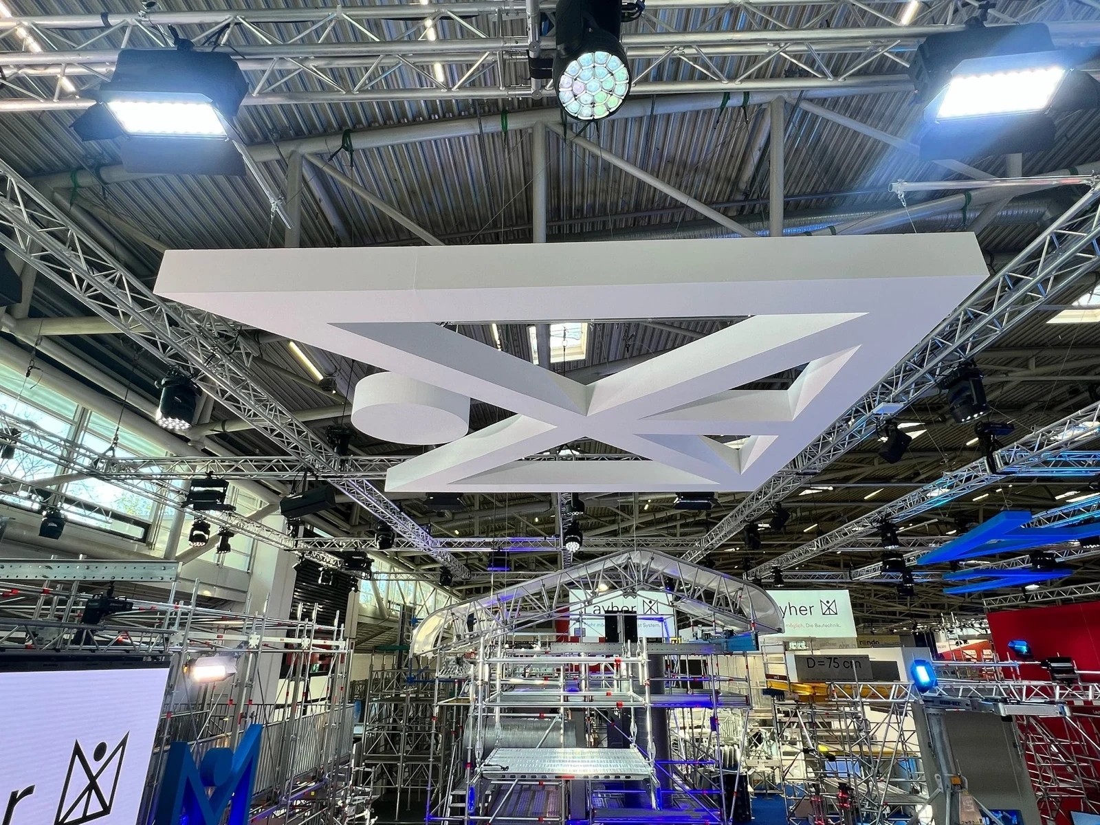 The suspended centrepiece above the stand