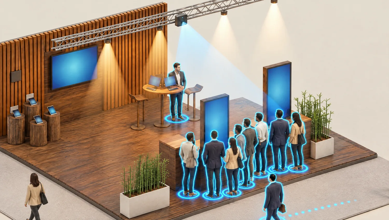 Sensor on the truss captures visitors and their behaviour